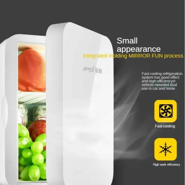 Amoi 8L Mini Portable Fridge – Car & Home Use with Cooling & Heating Function (12V/220V)
