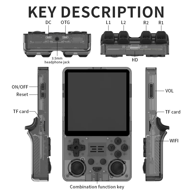 POWKIDDY RGB20SX – Retro Handheld Game Console | 4.0” 720x720 Vertical IPS | 5000mAh | Dual TF | 60Hz Smooth Emulation