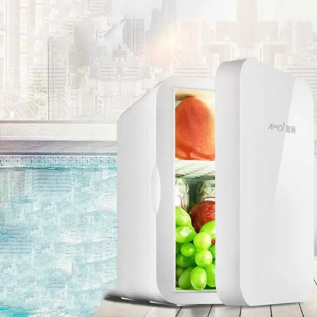 Amoi 8L Mini Portable Fridge – Car & Home Use with Cooling & Heating Function (12V/220V)