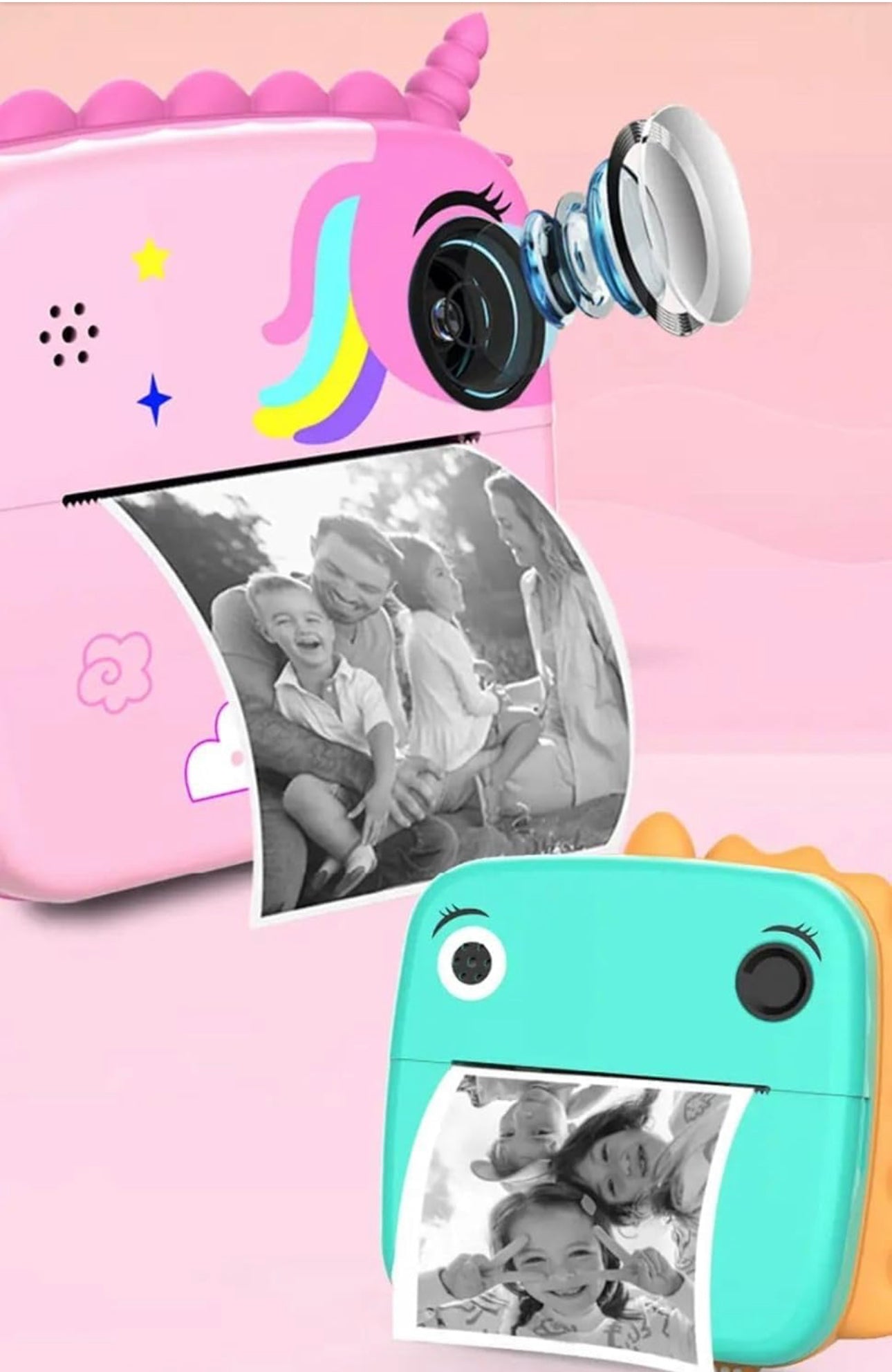 Children Digital Instant Print Camera for Kids, Birthday Gifts, Selfie Digital Camera, Videos, Portable Travel Camera Toy for Kids with Print Paper