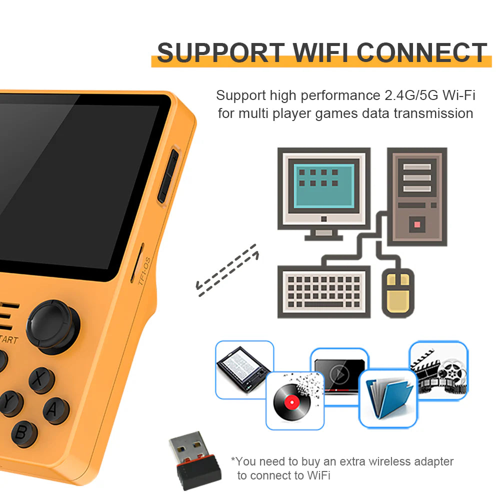Powkiddy RGB20S Retro Handheld Game Console โ 3.5โ IPS Display, RK3326 Quad-Core, 3500mAh Battery, Open-Source Linux, Dual Joysticks โ Up to 256GB Support