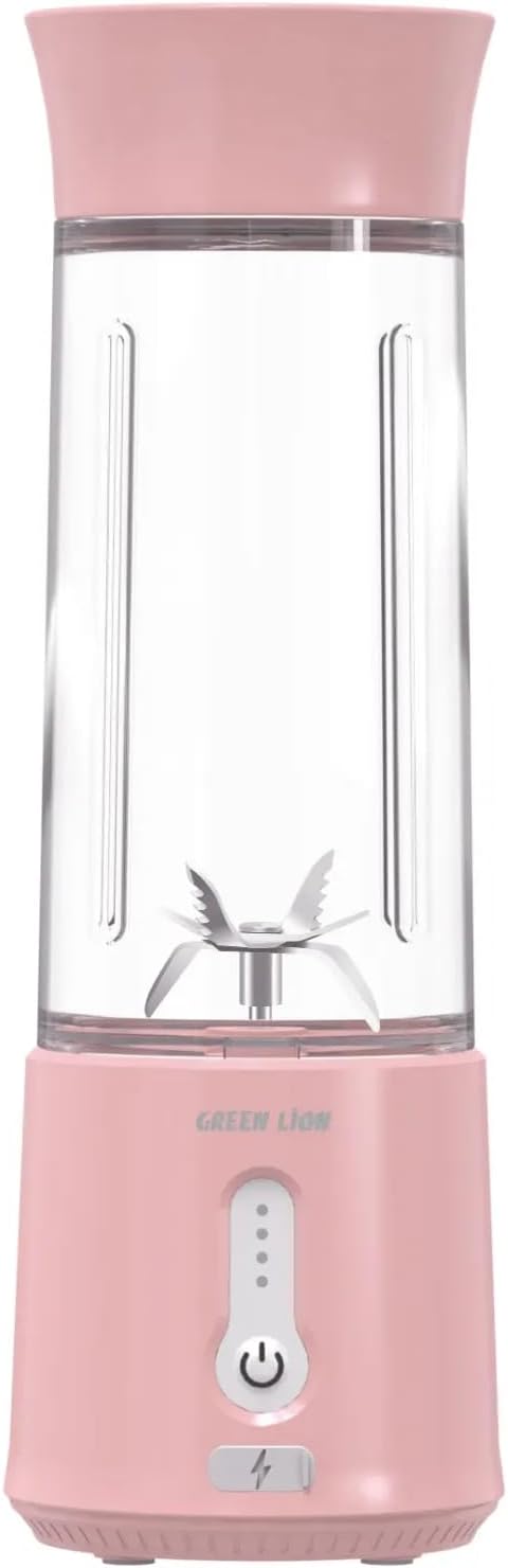 Green Lion Jet Plus Six Blades Juicer – Portable 500ml Blender, 4000mAh Battery, 18,000rpm Speed, Type-C Rechargeable, 304 Steel Blades – Black/White/Blue/Pink