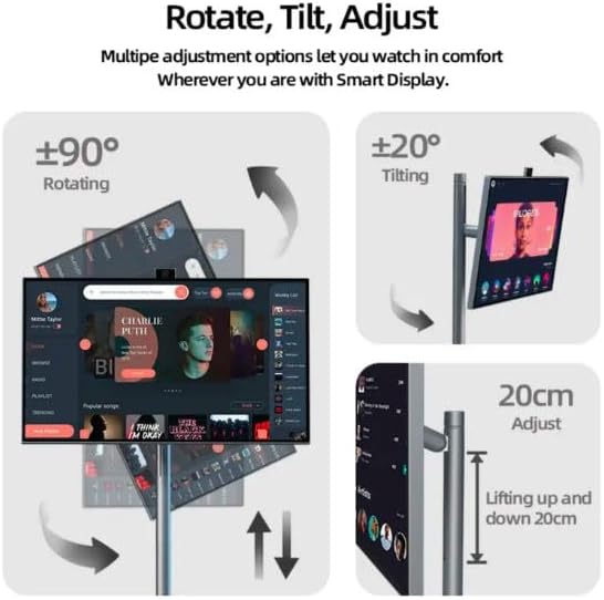 Taktik Smart Floor Display – 21.5”, 27”, 32” | Rotatable Android Touch Screen with Battery, Wi-Fi & HD Display