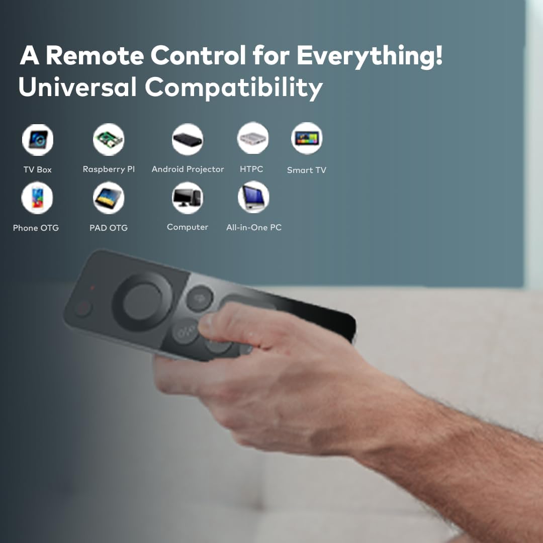 Green Lion Rechargeable 4 in 1 Wireless Universal Remote With Keyboard, for Samsung Smart-TV, Air mouse, Ir remote, Voice control, Compatible With Computer, Projector, Android/Windows/MacOS/Linux