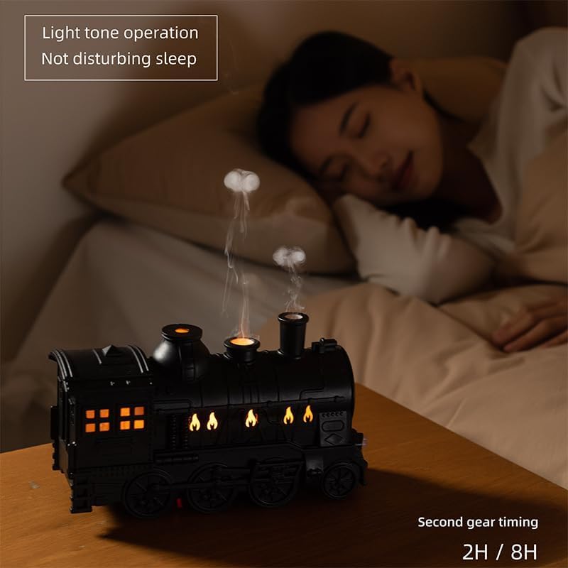 Train-Shaped Aromatherapy Diffuser – 300ml Cool Mist Humidifier with Remote & LED