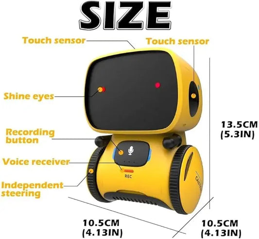 AT-ROBOT Smart Voice Control and Talking Robot for Kids - Voice Controlled and Touch Sensor with Singing, Dancing, and Repeating Features - Intelligent Partner and Teacher, Age 2+ The Wonders Mart Trading™