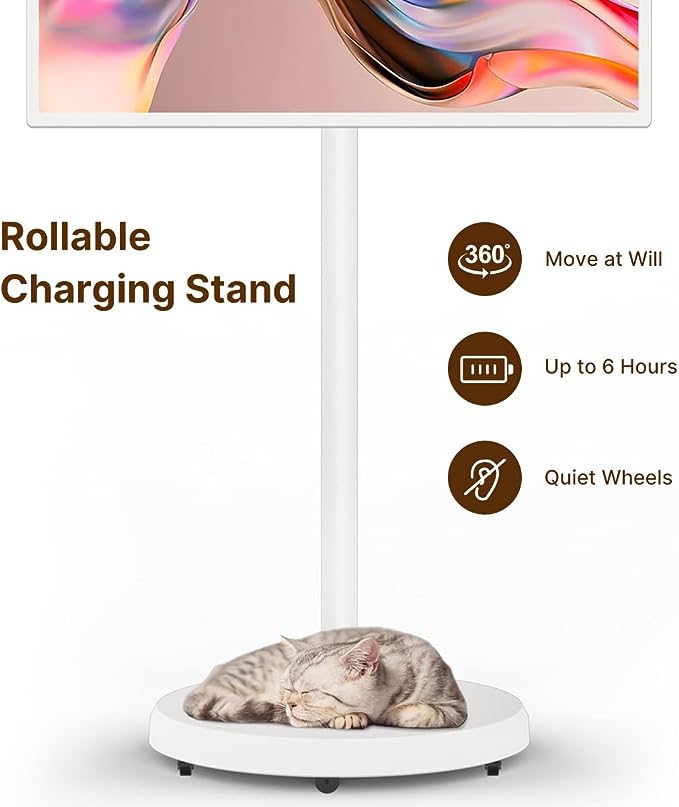Taktik Smart Floor Display – 21.5”, 27”, 32” | Rotatable Android Touch Screen with Battery, Wi-Fi & HD Display