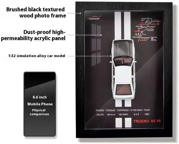 3D Sports Car Frame | Wall Art | Wooden Frame model with Removable Die cast Cars, Lights, Pull-Back Action & Opening Doors | Collectibles The Wonders Mart Trading™