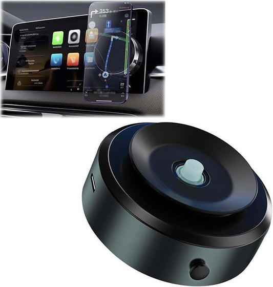 DENX Magnetic Vacuum Suction Phone Holder – 360° Rotation, Type-C Charging, Ultra-Stable Triangle Mount for Car, Desk & Home Use