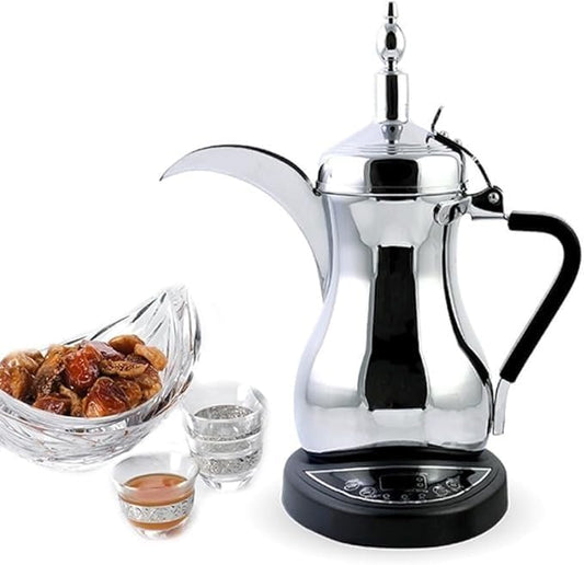 DENX 800W Arabic Electric Coffee Pot – 600ml Stainless Steel Kettle for Coffee, Tea, Milk & Water | Fast Boil, Stable Base, Energy-Efficient (DX2045)