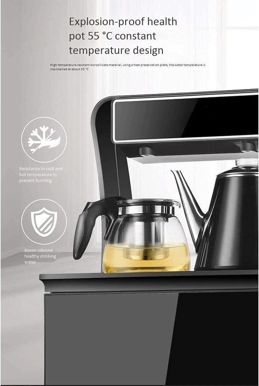 DENX Tea Bar Machine – 1350W Fast Boil Electric Hot Water Dispenser, Multi-Stage Temperature Control (50°C–100°C), Borosilicate Kettle, Desktop Tea & Coffee Station for Home/Office