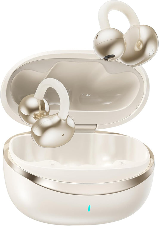 Green Lion Sonix Clip-On Earbuds, Bluetooth 5.3, IPX5 Waterproof, 5-6H Playtime, ENC, Touch Control, Type-C Charging, 40mAh Battery, Dual-Mic