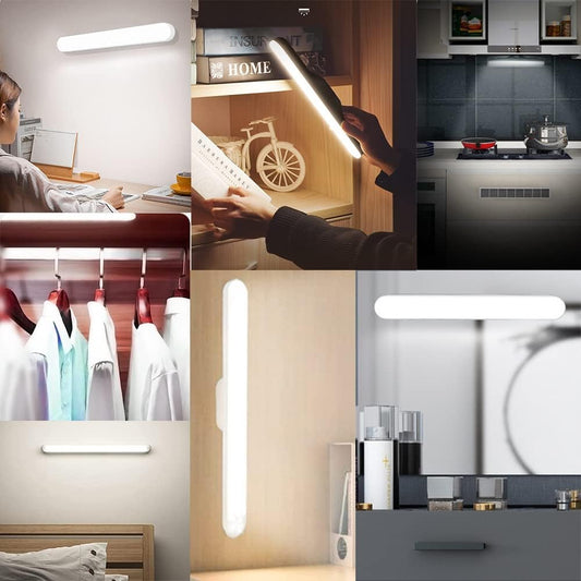 DENX Magnetic LED Light Bar – USB Rechargeable, 3-Color Adjustable, Dimmable Lamp for Makeup, Car, Cabinet, Bedroom & Emergency Use