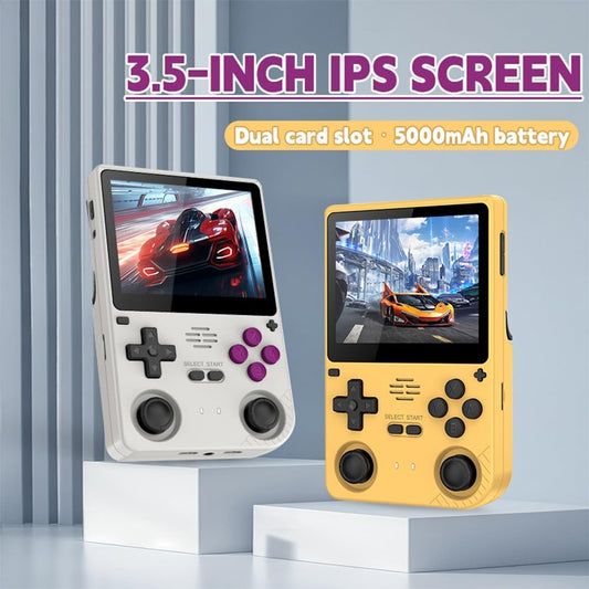 Powkiddy V20 Retro Handheld Game Console - 3.5" IPS Screen, Quad-Core CPU, 5000mAh Battery, Dual TF Slots, 10-Hour Playtime, Open-Source System