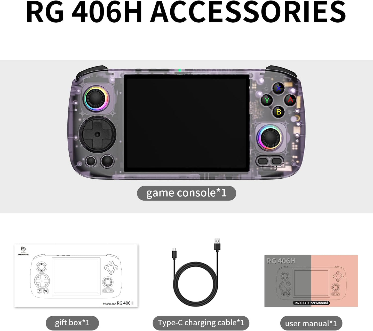 RG406H Retro Handheld Console – Android 13 | 8GB RAM + 128GB UFS | RGB Gaming Beast