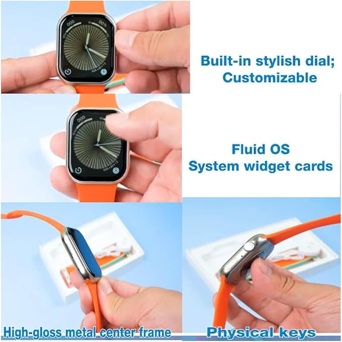 Modio MC68 Series 10 Smartwatch 2.2 Inch Large Screen Display With 3 Pair Straps and Charging Cable Designed for Ladies and Gents