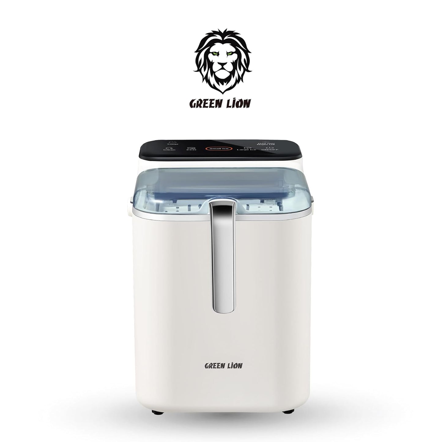 Green Lion Frost-Core Ice Maker Countertop, Portable Ice Machine with Self-Cleaning Function & Touch Control Panel, 12Kg/24H, Ideal for Home, Kitchen, Camping, RV, Office, Party - Cream White