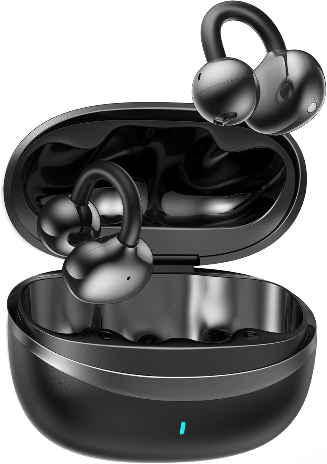 Green Lion Sonix Clip-On Earbuds, Bluetooth 5.3, IPX5 Waterproof, 5-6H Playtime, ENC, Touch Control, Type-C Charging, 40mAh Battery, Dual-Mic
