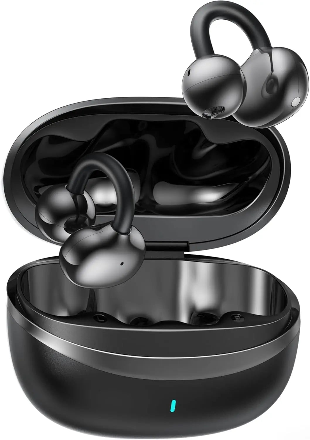 Green Lion Sonix Clip-On Earbuds, Bluetooth 5.3, IPX5 Waterproof, 5-6H Playtime, ENC, Touch Control, Type-C Charging, 40mAh Battery, Dual-Mic The Wonders Mart Trading™
