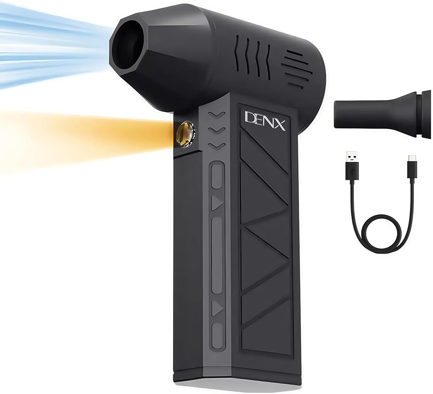 DENX Turbo Power Mini Jet Fan – 130,000 RPM Cordless Air Blower | 70W, 5000mAh Battery, 4-Speed Cleaning for Electronics, Cars & Home (Model DX2582)