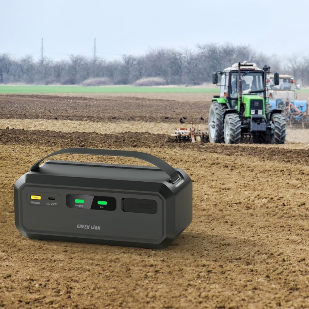 Green Lion Super Capacitator 12V Batteryless Jump Starter, 1000A Portable Battery Charger, 3 Min Quick Charging, 7L/4L Gasoline/Diesel Engines, Car Battery Clip & USB-C Charging Input