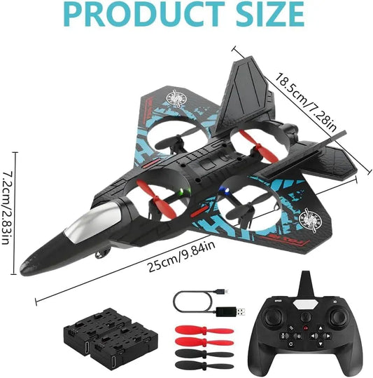 AWH RC Airplane, 2.4GHz Remote Control Fighter, 4-Channel L0712 with Colored Lights, Easy-to-Fly Aeroplane Toy for Beginners, Kids & Adults. The Wonder Mart