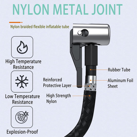 DENX DX1789 Wireless Air Compressor – 120W, 7500mAh Battery, Type-C Fast Charging, USB Output, Cordless Tire Inflator for Car, Bike, Ball & More