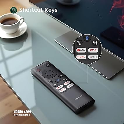 Green Lion Rechargeable Wireless Universal Remote for Samsung TVs Air Mouse & Keyboard (EN/AR), Voice Assistant, Compatible With Android TV Box, PC, Computer, Projector, Android/Windows/MacOS/Linux