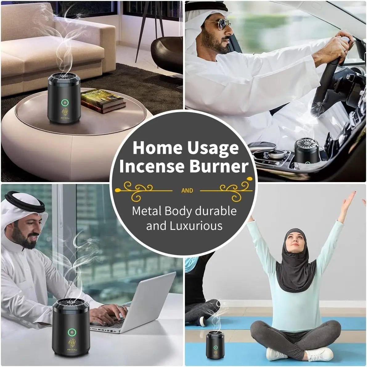 BK-18 Portable Rechargeable Bakhoor Burner – Electric Oud Incense Diffuser with Fast Ceramic Heating, USB Charging, LED Lights & Auto Shut-Off – For Home, Car, Office & Travel The Wonders Mart Trading™