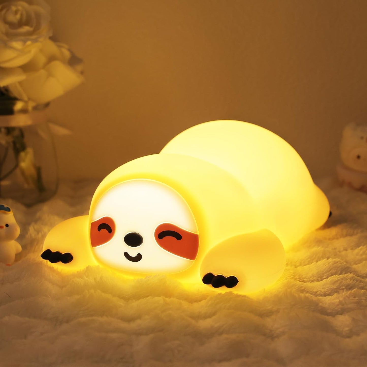Kids Night Light 3 Light Modes, Dimmable with Timer, Touch Control, Silicone, USB Rechargeable.