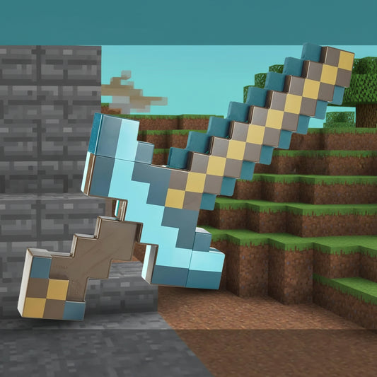 Minecraft Transforming Diamond Sword & Pickaxe Toy – 2-in-1 Kids Role Play Accessory The Wonders Mart Trading™