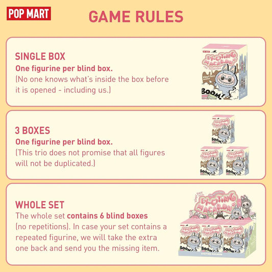 Labubu POP MART The Monsters - Exciting Macarons Vinyl Face Blind Box, Random Design Action Figures Collectible Toys Home Decorations, Single Box The Wonders Mart Trading™