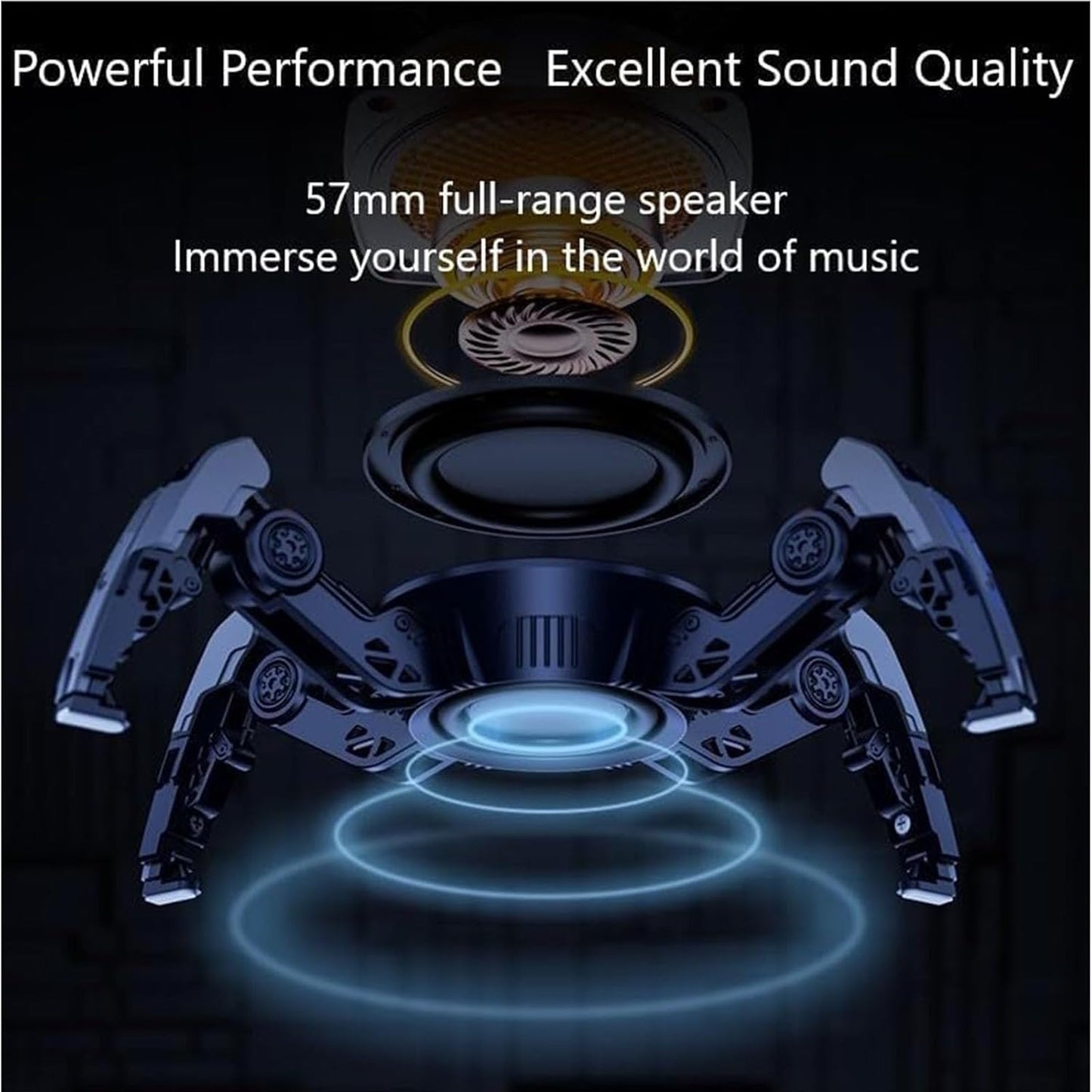 Machine Crab Audio™ – Bluetooth Speaker with Deep Bass & Futuristic Design