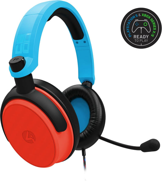 4Gamers C6-100 Gaming Headset Blue & Red + Headset Stand