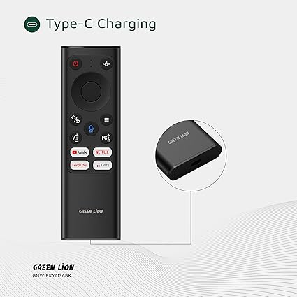 Green Lion Rechargeable Wireless Universal Remote for Samsung TVs Air Mouse & Keyboard (EN/AR), Voice Assistant, Compatible With Android TV Box, PC, Computer, Projector, Android/Windows/MacOS/Linux