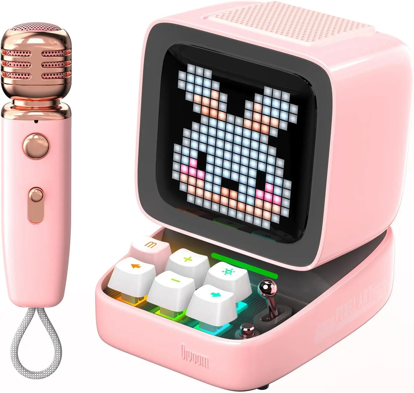 Divoom Ditoo-Mic Bluetooth Speaker with Karaoke Microphone - RGB Keyboard and Pixel Display Desktop Decor, Different Sound Modes, Ideal Gifts for Home Party, Mobile KTV The Wonder Mart