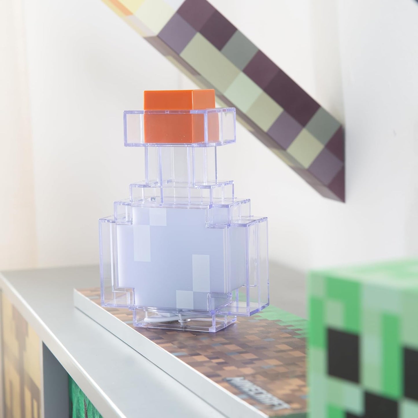 Minecraft Potion Bottle LED Lamp – 8 Color Changing Mood Light | Shake to Switch | USB Rechargeable