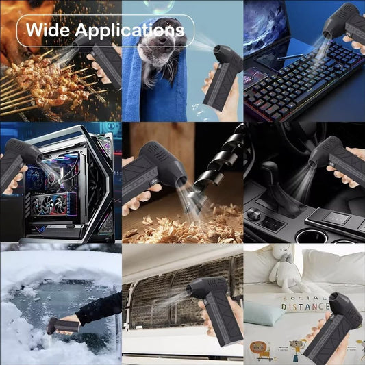 DENX Turbo Power Mini Jet Fan – 130,000 RPM Cordless Air Blower | 70W, 5000mAh Battery, 4-Speed Cleaning for Electronics, Cars & Home (Model DX2582)