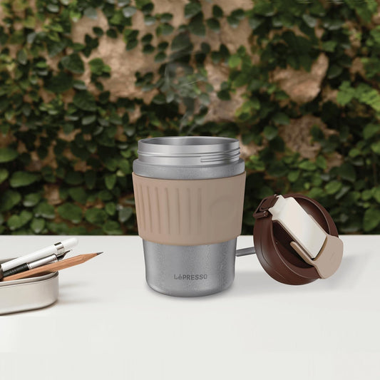 LePresso Dual Sip Tumbler Mug, 350ml Capacity, BPA Free & Leak-Proof Lid, Comfortable Grip, Stainless Steel Tumbler, Durable Thermal Insulation, Perfect for Hot Coffee & Cold Fresh Beverages