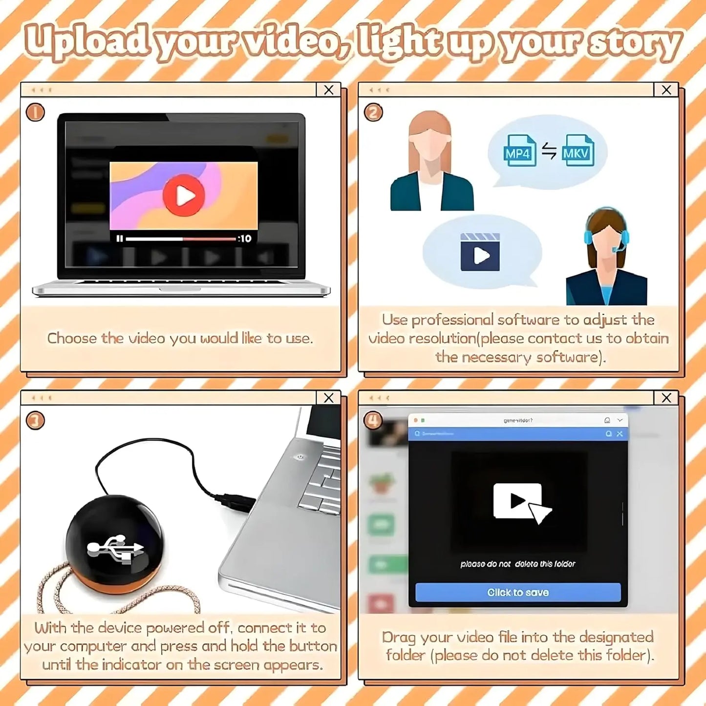 Crystal Ball Digital Video Display – Personalized 3D LED Memory Orb The Wonders Mart Trading™