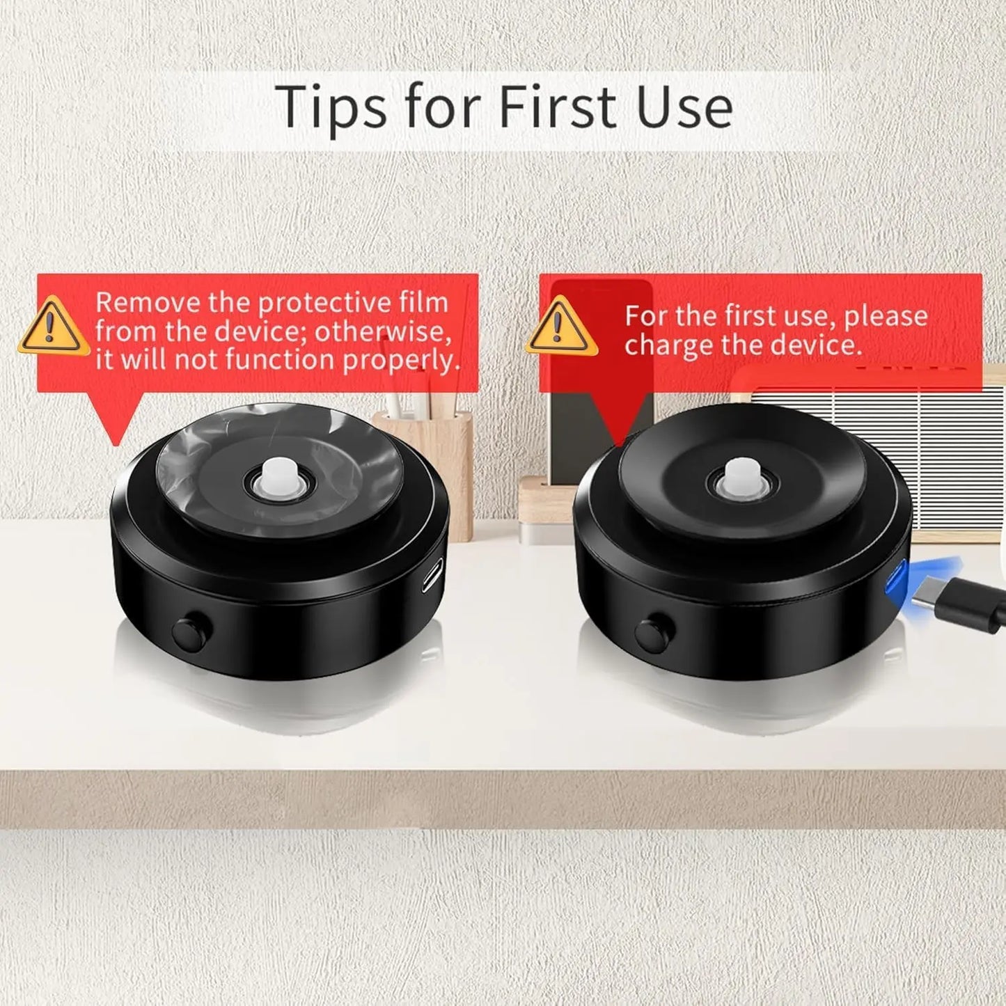 DENX Magnetic Vacuum Suction Phone Holder – 360° Rotation, Type-C Charging, Ultra-Stable Triangle Mount for Car, Desk & Home Use The Wonders Mart Trading™