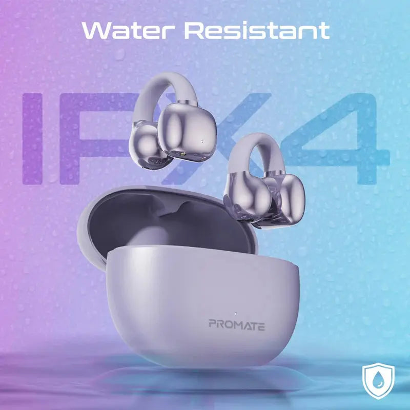 Promate AirClip | OWS Open-Ear True Wireless Earbuds with IntelliTouch Control, 28H Playtime, AudioFit™ Clip Design & Water-Resistance The Wonders Mart Trading™