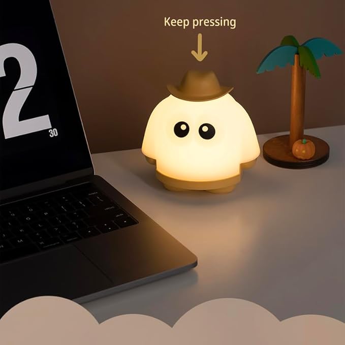 Kids Night Light 3 Light Modes, Dimmable with Timer, Touch Control, Silicone, USB Rechargeable.
