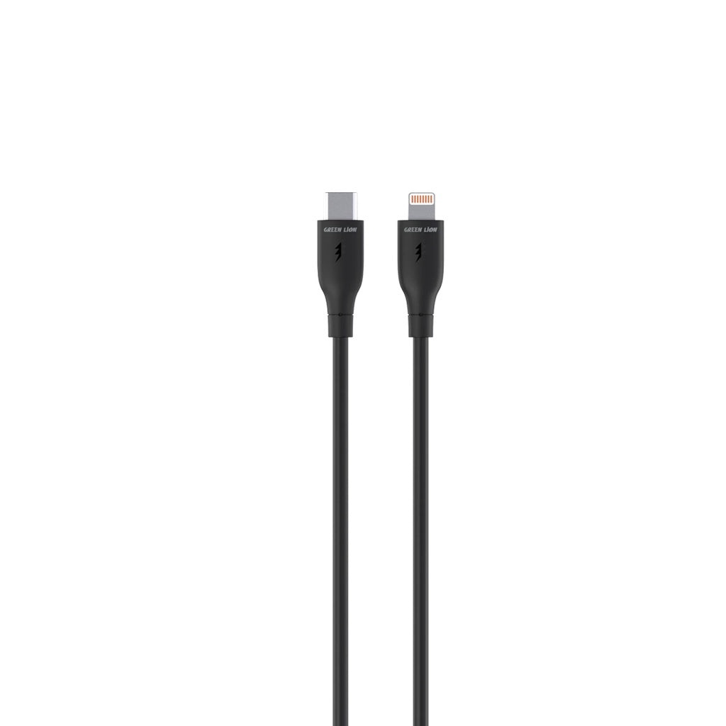 Green Lion USB-C To Lightning PVC Cable 1m - Black
