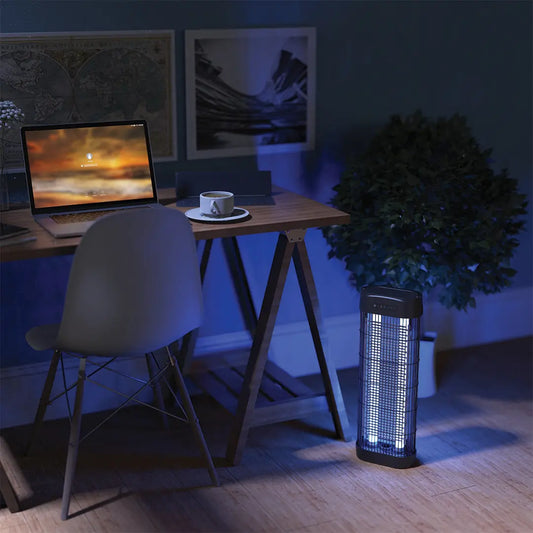 Green Lion Smart Insect Killer with Timer & Remote – 30W, Dual UVA Bulbs, 2000–2400V Grid, 80m² Coverage – Black