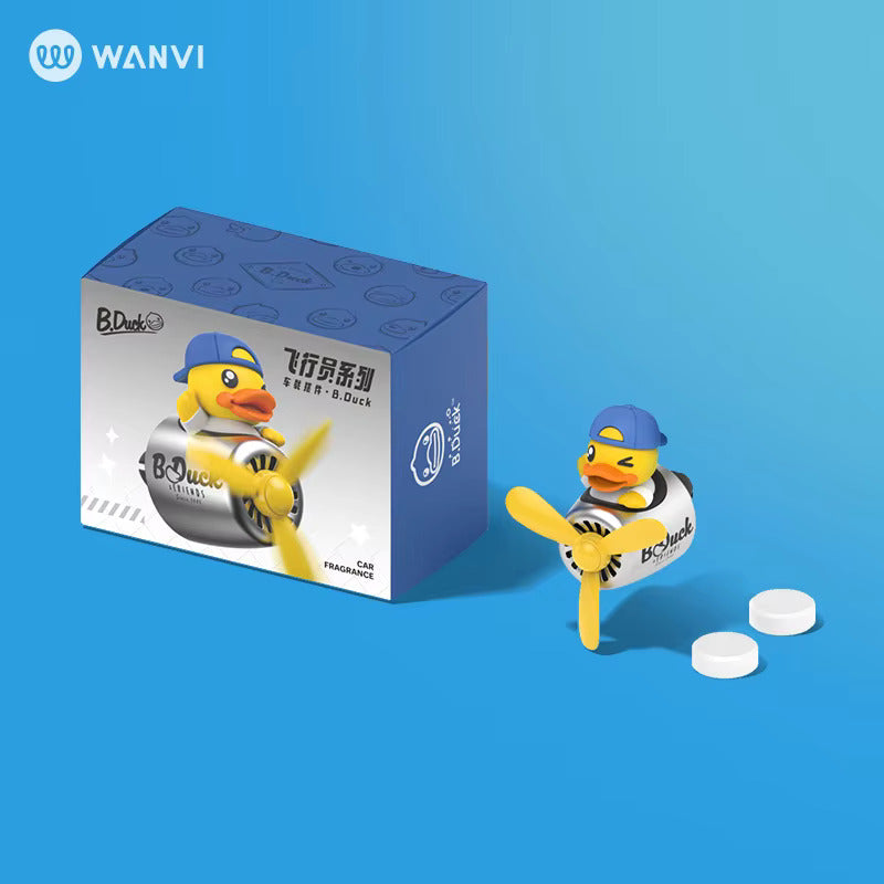 Cute Pilot Air Freshener – Character Clip-On Car Diffuser with Mini Plane