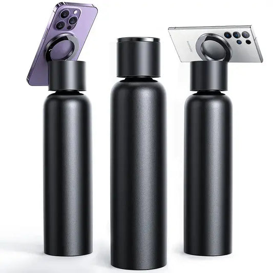 Taktik Thermal Bottle with Magnetic Phone Holder – 750ml Hot & Cold Insulated Flask with Built-in MagSafe Stand ( Light Green ) The Wonders Mart Trading™