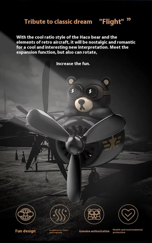 Cute Pilot Air Freshener – Character Clip-On Car Diffuser with Mini Plane The Wonder Mart