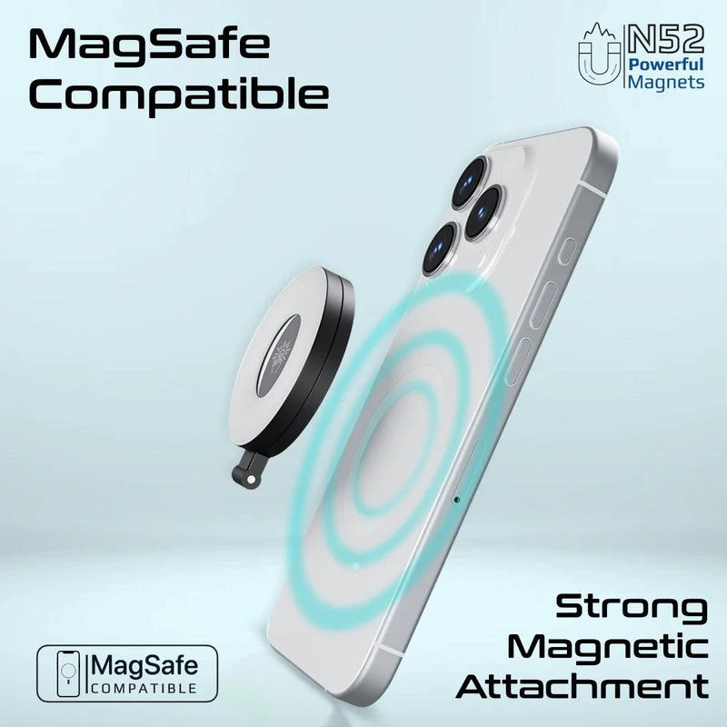 Promate MagHalo – Ultra-Slim MagSafe Rechargeable LED Ring Light for Phones (White/Warm/Natural Modes)
