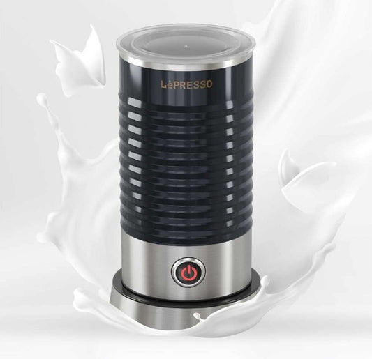 LePresso Hot & Cold Milk Frother – 110mL Frothing, 200mL Heating, One-Touch Operation | Lightweight & Portable, Non-Stick Interior, Safe & Reliable